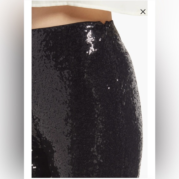 Open Edit Black Sequin Flare Pants - Size Small - Picture 4 of 16